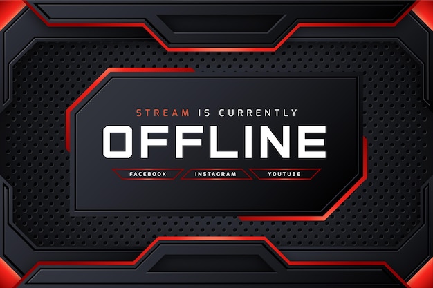 Free Vector Abstract Offline Twitch Banner Template