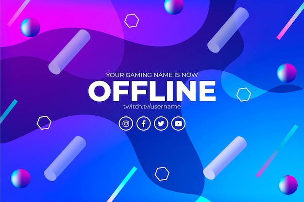 Abstract offline twitch banner | Free Vector