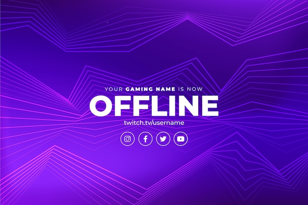 Abstract offline twitch banner | Free Vector