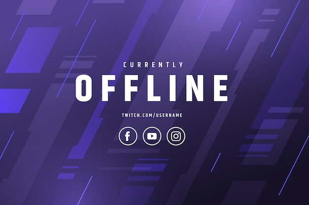 Abstract offline twitch banner | Free Vector