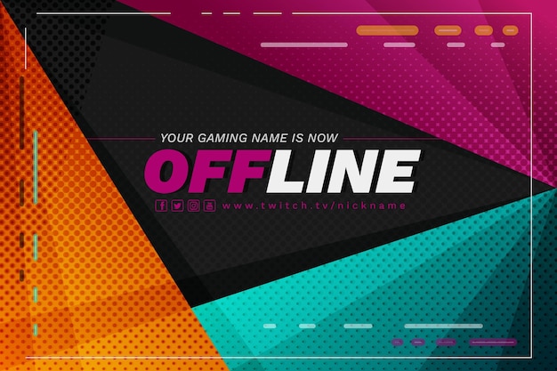 Abstract Offline Twitch Banner Free Vector