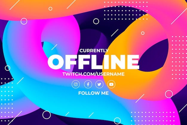 Abstract offline twitch banner | Free Vector