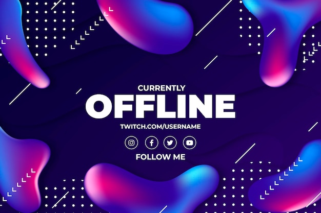 Abstract offline twitch banner | Free Vector