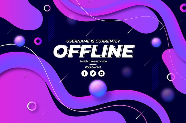 Free Vector Abstract Offline Twitch Banner