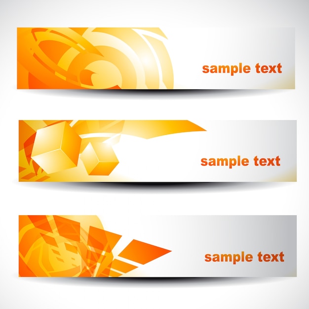 Free Vector | Abstract orange banners