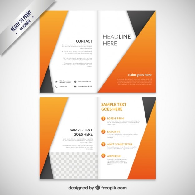 Free Vector | Abstract orange brochure