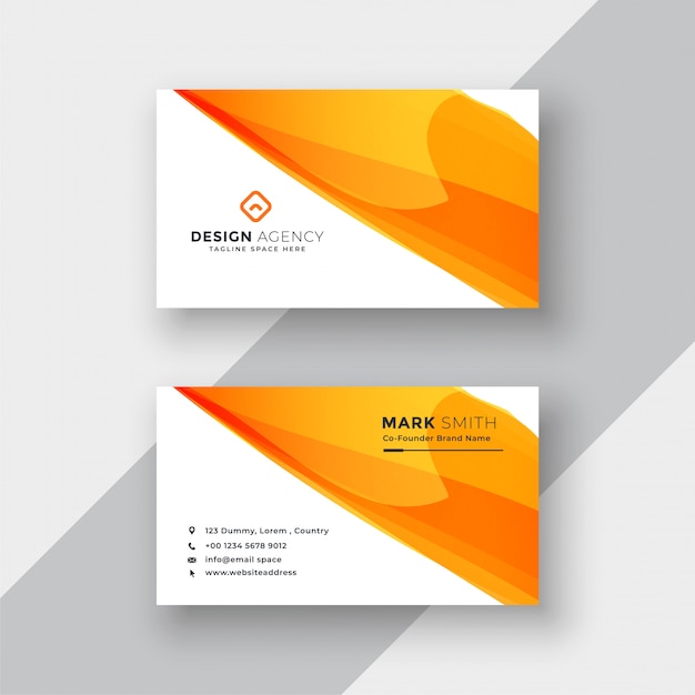 Abstract orange business card template