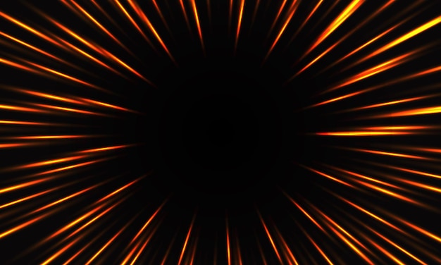 Premium Vector | Abstract orange light speed zoom on black background ...