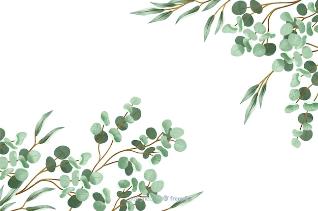 Abstract painted leaves background frame | Free Vector