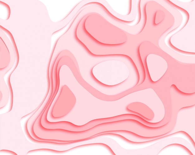 Abstract papercut smooth pink background vector Free Vector