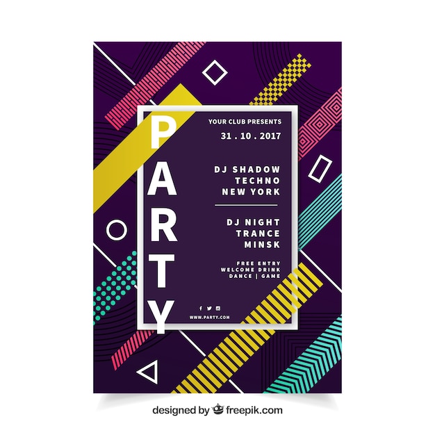 Abstract party poster with elegant style | Free Vector