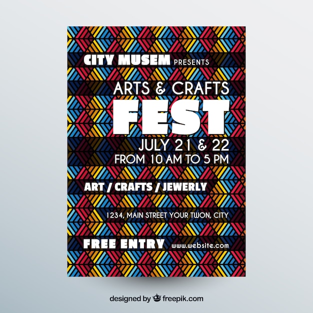 Abstract party poster with flat design Free Vector Abstract party poster with flat design Free Vector