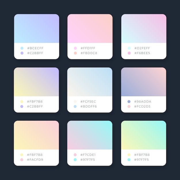 抽象的なパステルカラーのカラフルなベクトルグラデーションコレクション 無料のベクター