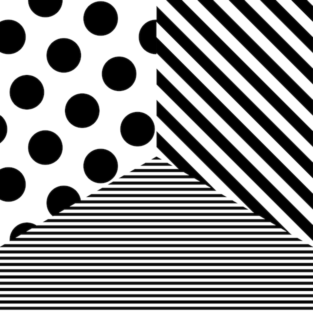 Premium Vector Abstract Pattern With Black Dots And Stripes