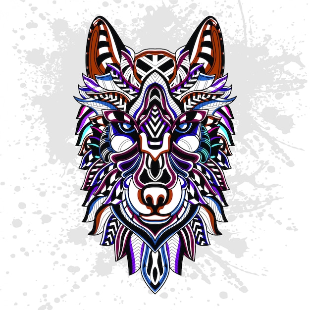 Premium Vector Abstract pattern of wolf