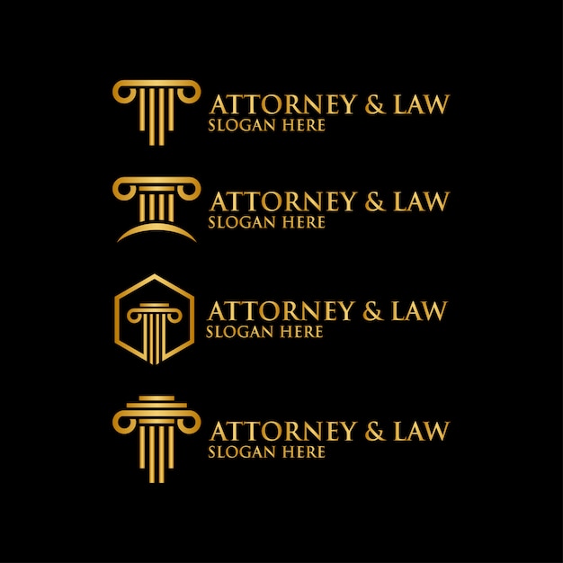 Abstract pillar attorney law logo template vector Premium Vector