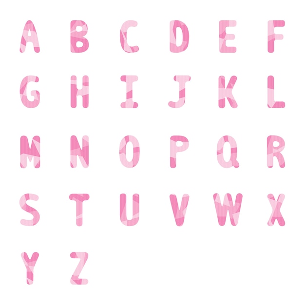 Premium Vector | Abstract pink alphabets a to z