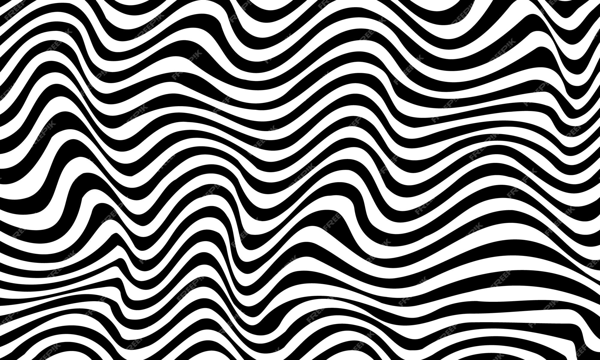 Premium Vector | Abstract psychedelic black and white zebra stripes ...