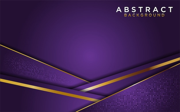 Abstract Purple Overlap Background With Golden Line Premium Vector 5396