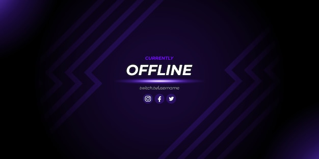 Premium Vector | Abstract purple twitch offline gaming background