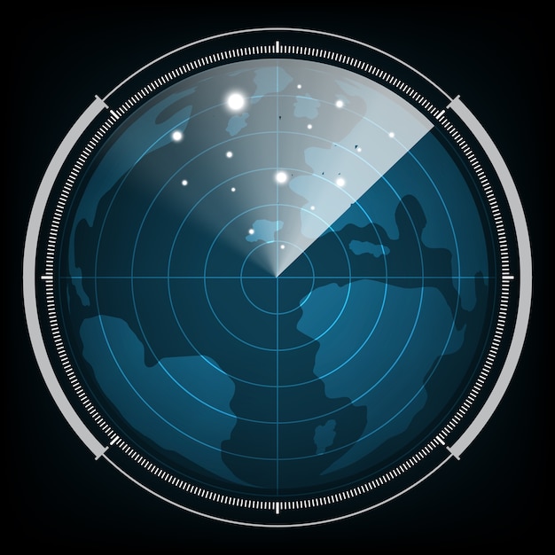 Premium Vector | Abstract radar screen world globe background