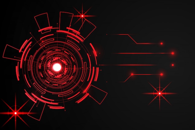 Premium Vector | Abstract red circle technology background