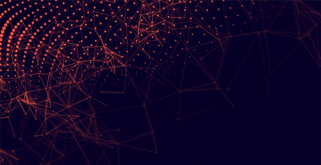 Abstract red particles digital technology background Free Vector