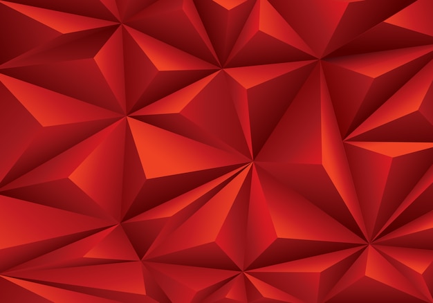 Premium Vector | Abstract red triangle polygon pattern background
