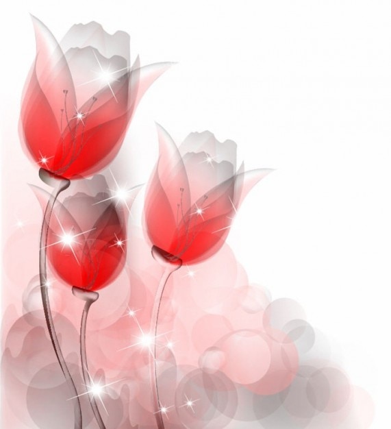Abstract red tulips vector background