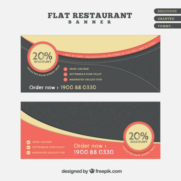 Free Vector Abstract Restaurant Banners