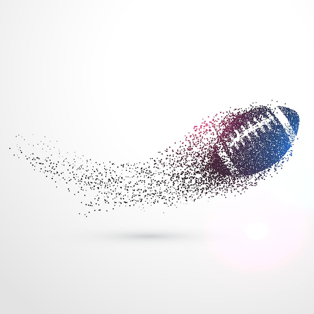 Abstract rugby ball flying with\
particles
