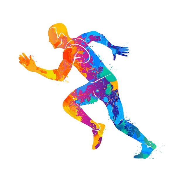 Premium Vector | Abstract Runners On Short Distances Sprinter From ...