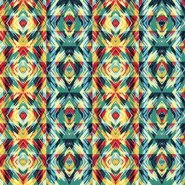 Abstract seamless pattern with geometric elements Premium Vector