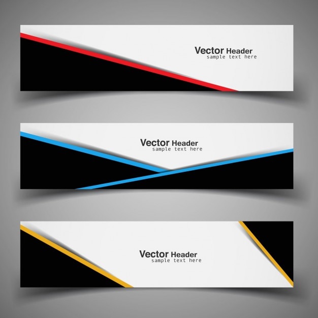 Free Vector | Abstract shape banners collection