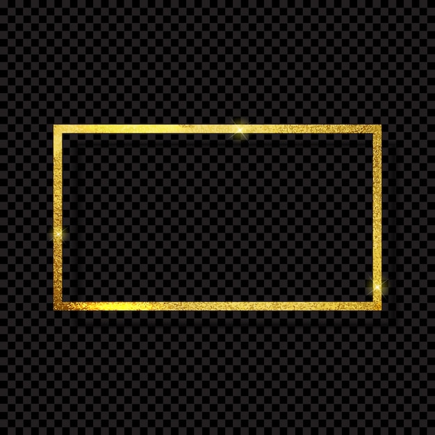 Abstract shiny golden frame luxury on transparent background. Premium Vector