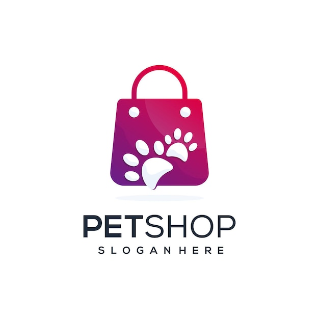  Abstract shop with combination pet shape logo