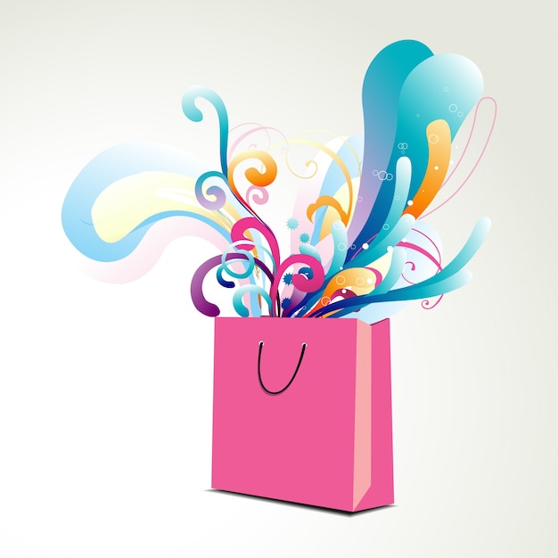 Download Abstract shopping bag design Vector | Free Download