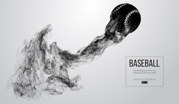 粒子から白い背景の上の野球ボールの抽象的なシルエット プレミアムベクター