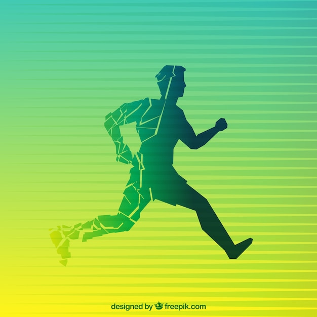 Abstract silhouette of a man running