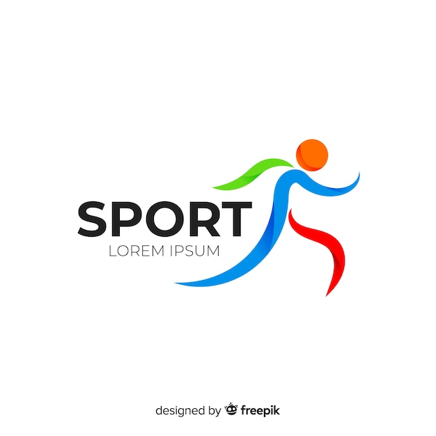 Abstract silhouette sport logo flat design Vector | Free Download