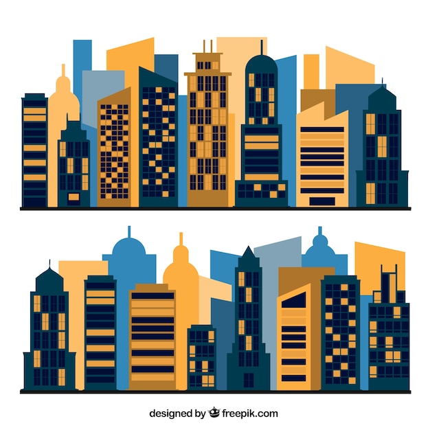 Abstract skyscrapers Vector | Free Download