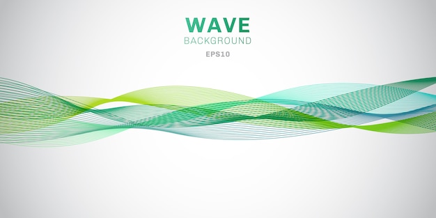 Abstract smooth green waves background. Premium Vector