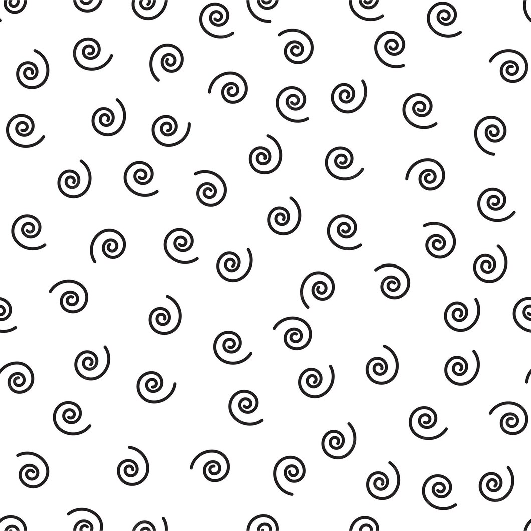 Premium Vector | Abstract spiral pattern with hand drawn spirals cute ...