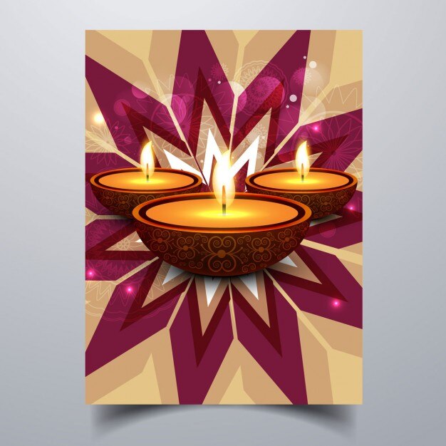 Abstract star diwali greeting card