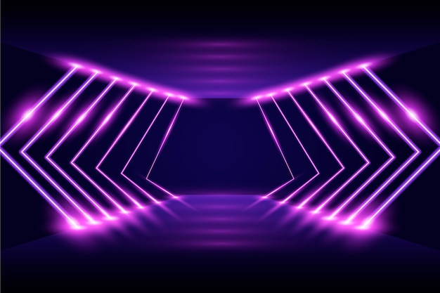 Abstract Style Neon Lights Background Free Vector