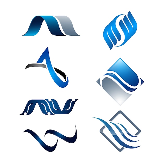 Download Free Abstract Swoosh Set 3d Symbols Logo Design Premium Vector Use our free logo maker to create a logo and build your brand. Put your logo on business cards, promotional products, or your website for brand visibility.