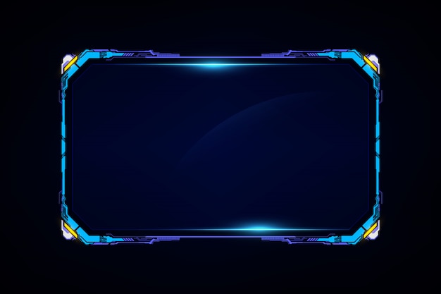 Premium Vector | Abstract tech sci fi hologram frame template design