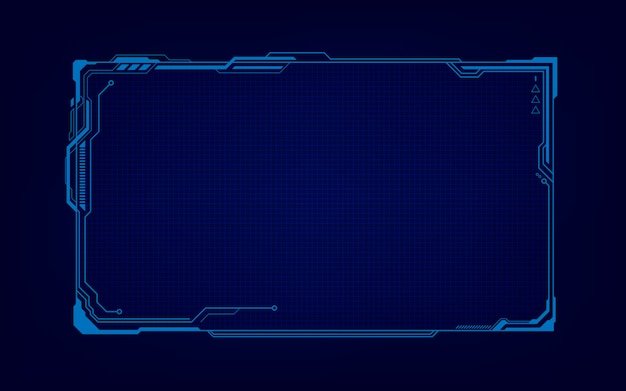 Abstract tech sci fi hologram frame template design | Premium Vector