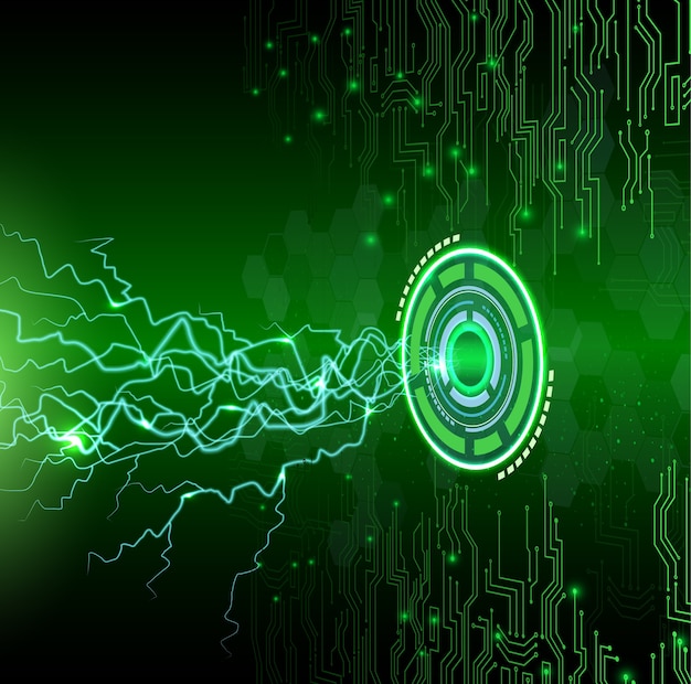 Premium Vector | Abstract technology on green background