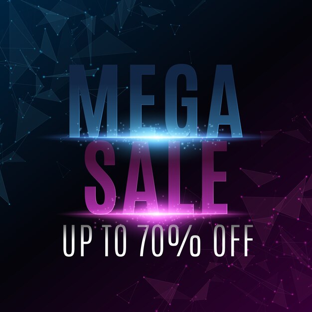 Abstract text banner for mega sale. cover for your business project. geometric design from random po